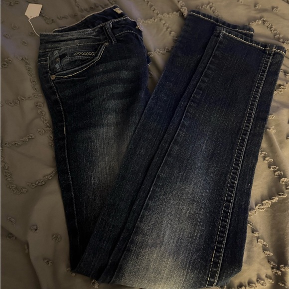 Paris Blues Dark Wash Straight Leg Jeans - Picture 1 of 3